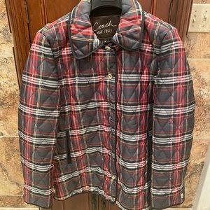 Coach Plaid quilted puffer coat — NWOT